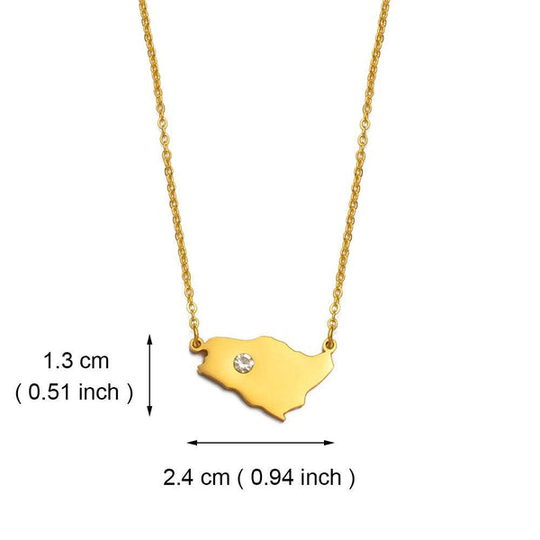 Saudi Arabia Map Necklace