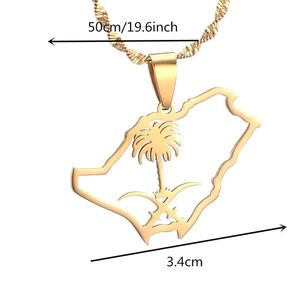 Saudi Arabia Map Necklace