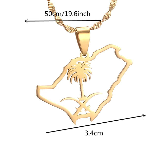 Saudi Arabia Map Necklace