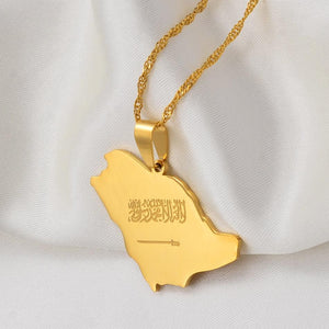 Saudi Arabia Map Necklace