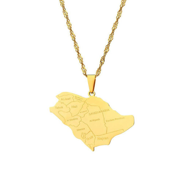 Saudi Arabia Map Necklace