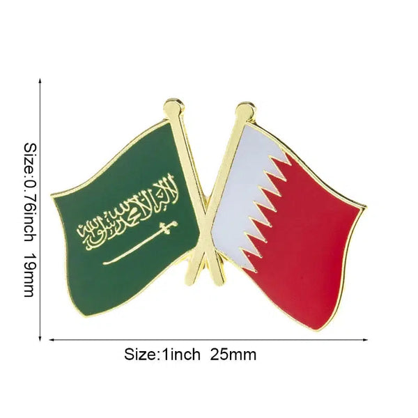 Saudi Arabia Qatar Flag Lapel Pin - Enamel Pin Flag