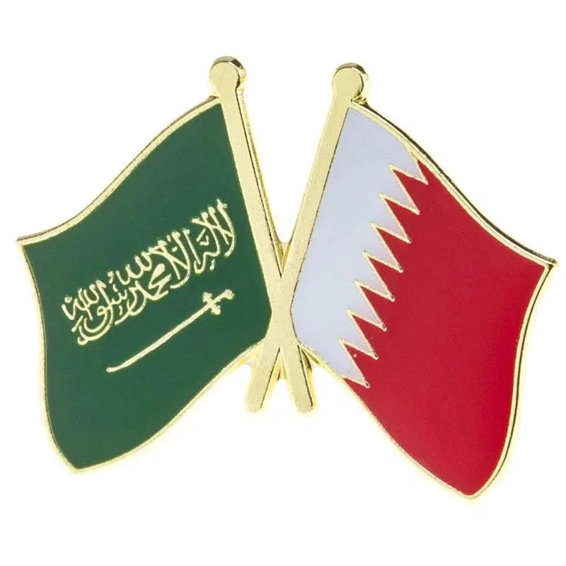 Saudi Arabia Qatar Flag Lapel Pin - Enamel Pin Flag