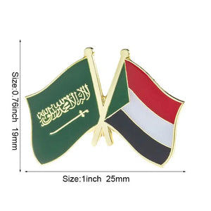 Saudi Arabia Sudan Flag Lapel Pin - Enamel Pin Flag