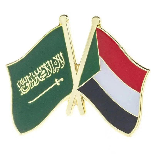 Saudi Arabia Sudan Flag Lapel Pin - Enamel Pin Flag