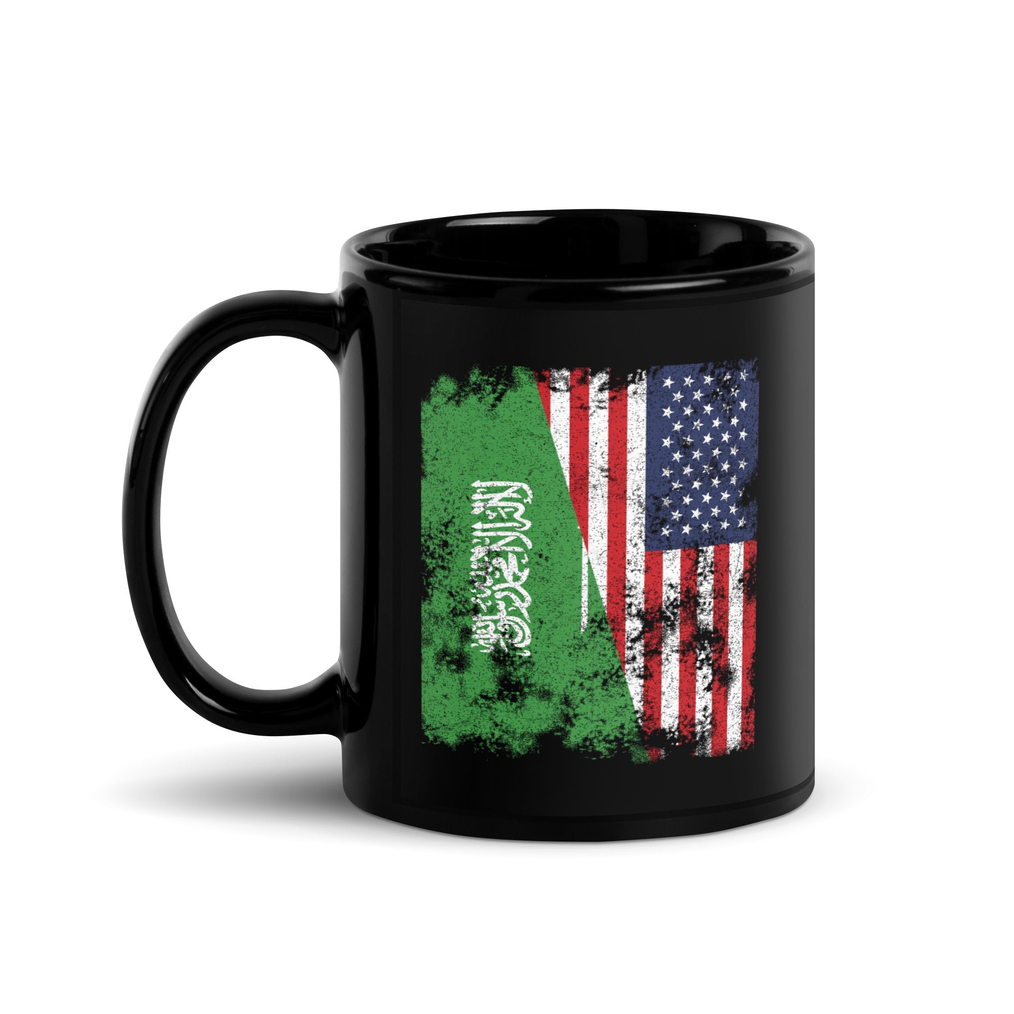 Saudi Arabia USA Flag - Half American Mug