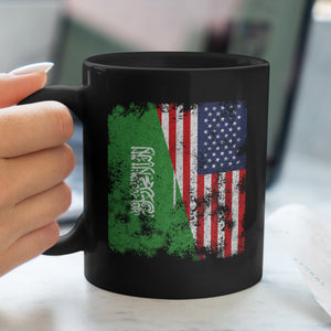 Saudi Arabia USA Flag - Half American Mug