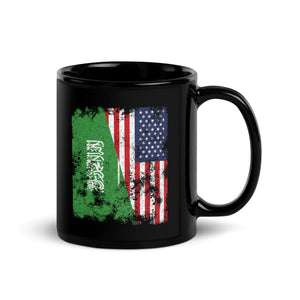Saudi Arabia USA Flag - Half American Mug