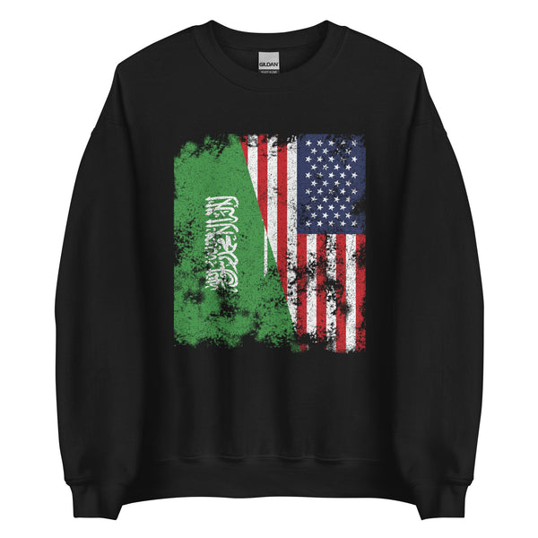 Saudi Arabia USA Flag - Half American Sweatshirt