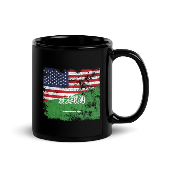 Saudi Arabia USA Flag Mug