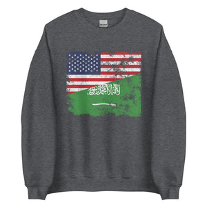 Saudi Arabia USA Flag Sweatshirt