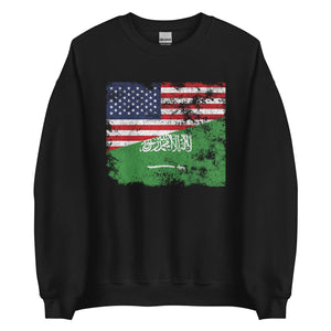 Saudi Arabia USA Flag Sweatshirt