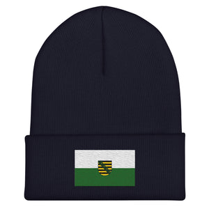 Saxony State Flag Beanie - Embroidered Winter Hat