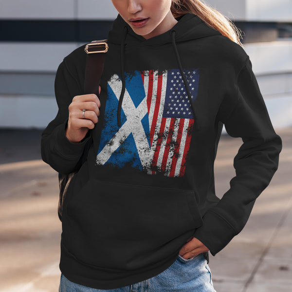Scotland USA Flag - Half American Hoodie