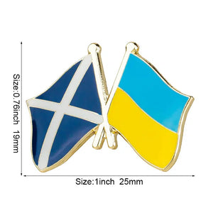 Scotland Ukraine Flag Lapel Pin - Enamel Pin Flag