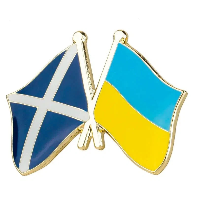 Scotland Ukraine Flag Lapel Pin - Enamel Pin Flag