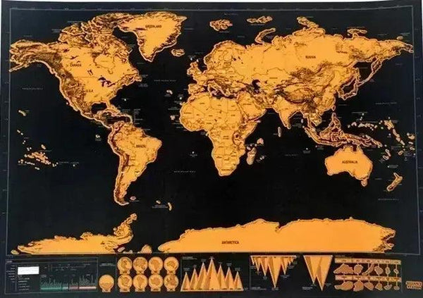 Scratch Off World Map - Travel Map with Flags