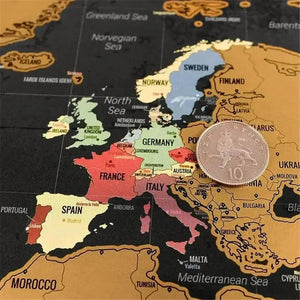 Scratch Off World Map - Travel Map with Flags