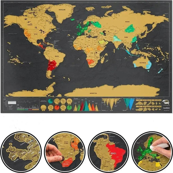 Scratch Off World Map - Travel Map with Flags