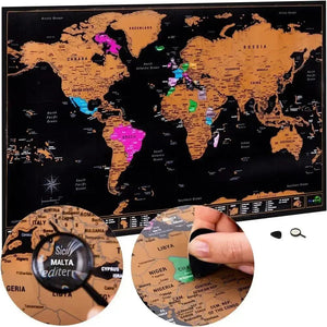 Scratch Off World Map - Travel Map with Flags