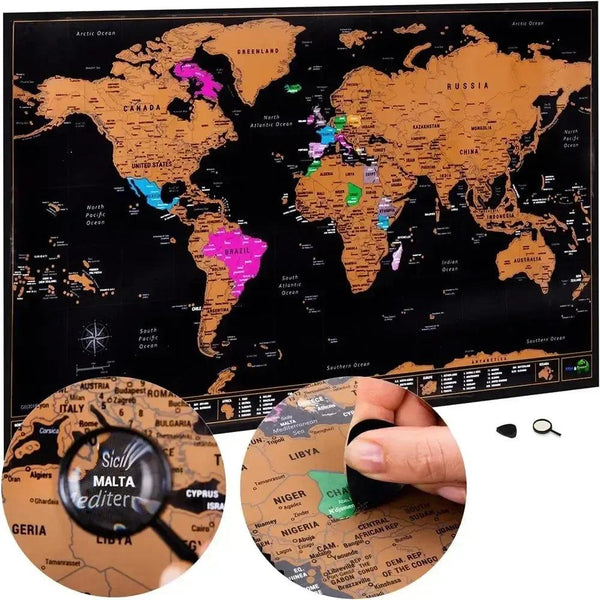 Scratch Off World Map - Travel Map with Flags
