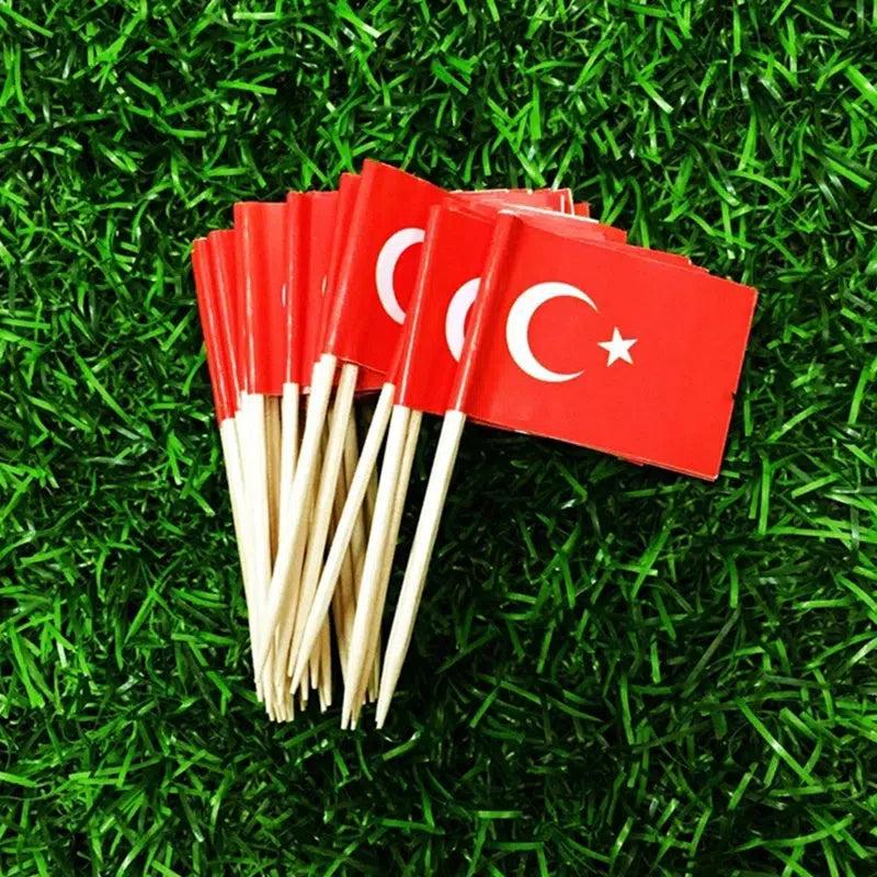 Turkey Flag Toothpicks - Cupcake Toppers (100Pcs) - Flag Nation