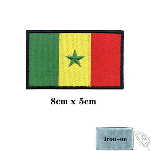 Senegal Flag Patch - Iron On/Hook & Loop Patch