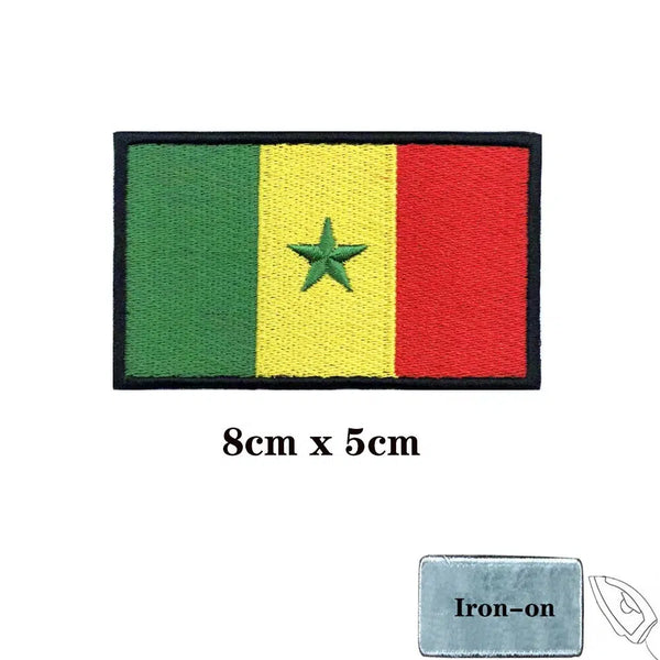 Senegal Flag Patch - Iron On/Hook & Loop Patch