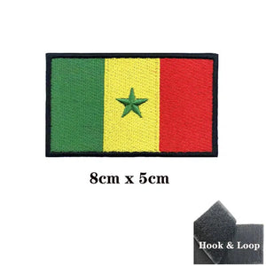 Senegal Flag Patch - Iron On/Hook & Loop Patch