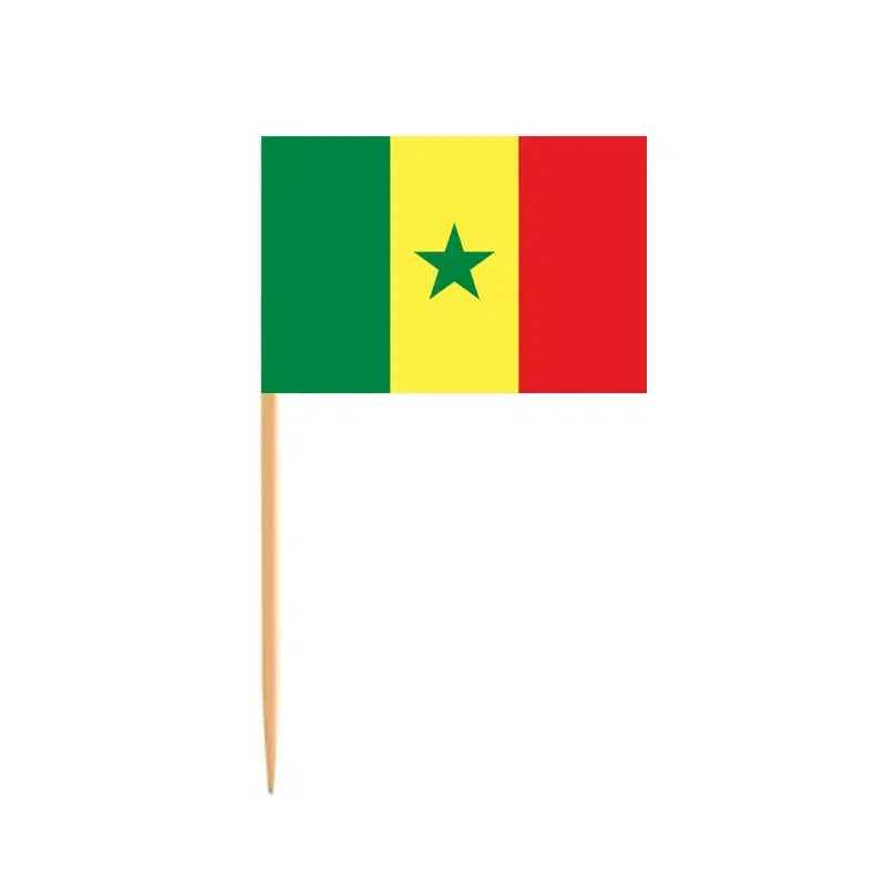 Senegal Flag Toothpicks - Cupcake Toppers (100Pcs)