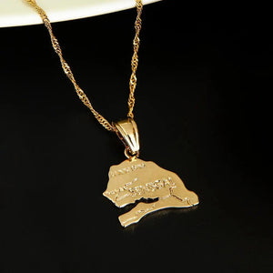 Senegal Map Necklace