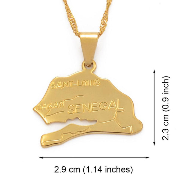 Senegal Map Necklace