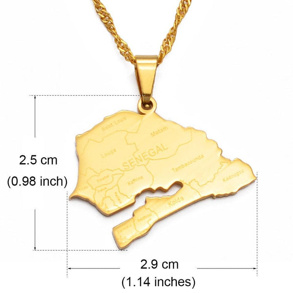 Senegal Map Necklace