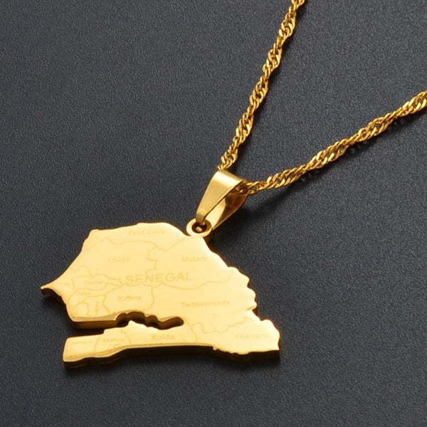 Senegal Map Necklace