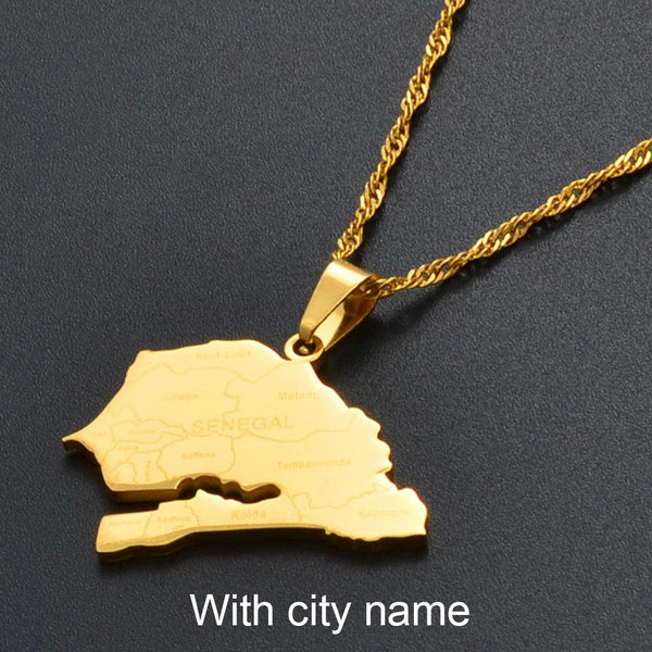 Senegal Map Necklace