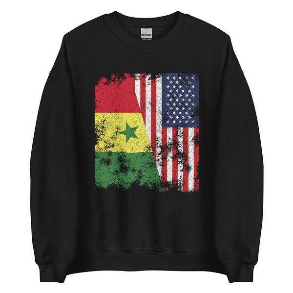 Senegal USA Flag - Half American Sweatshirt