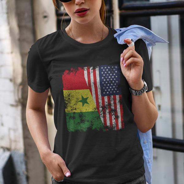 Senegal USA Flag - Half American T-Shirt