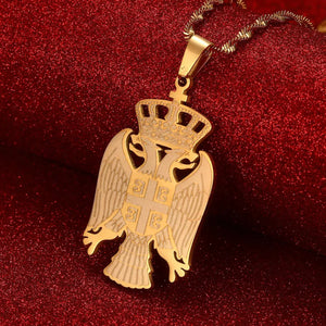 Serbia Eagle Pendant Necklace