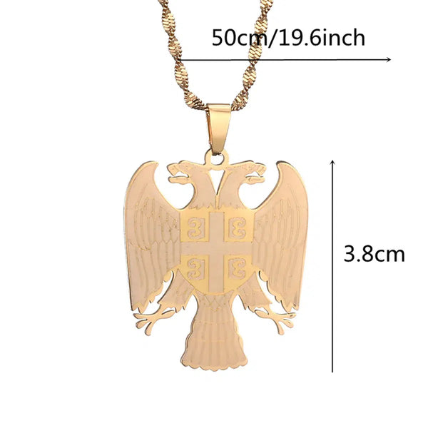 Serbia Eagle Pendant Necklace