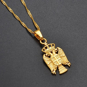 Serbia Eagle Pendant Necklace