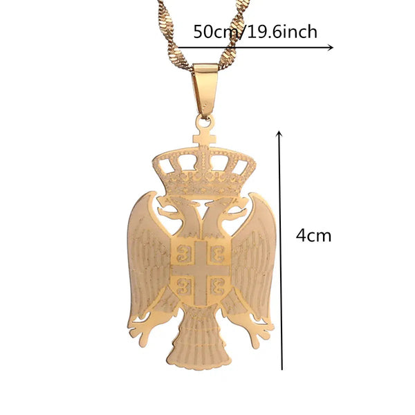 Serbia Eagle Pendant Necklace