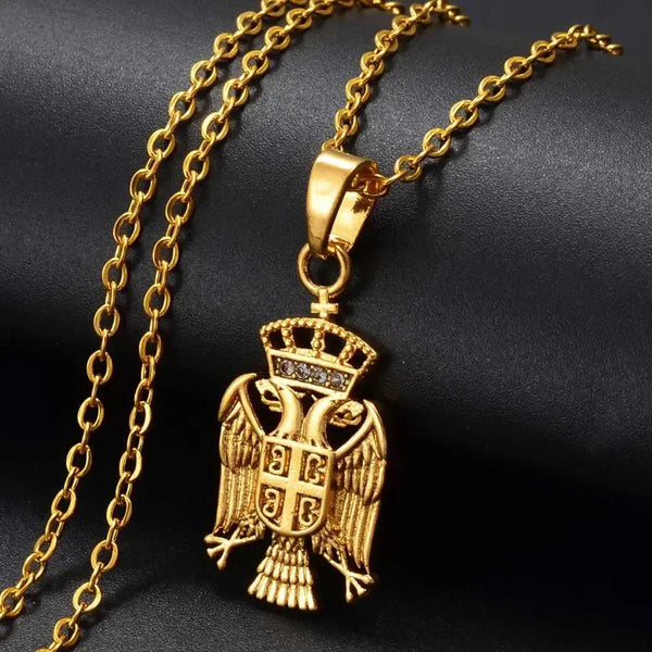 Serbia Eagle Pendant Necklace