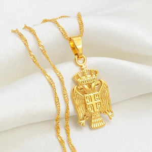 Serbia Eagle Pendant Necklace