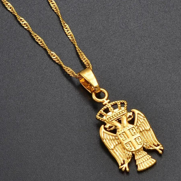 Serbia Eagle Pendant Necklace