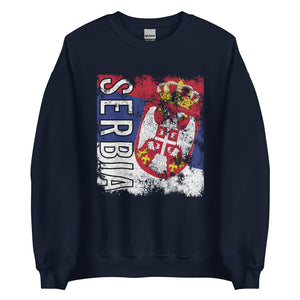 Serbia Flag - Distressed Flag Sweatshirt