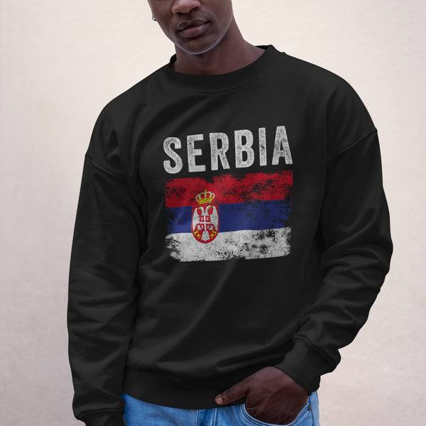 Serbia Flag Distressed - Serbian Flag Sweatshirt