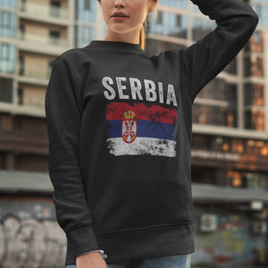 Serbia Flag Distressed - Serbian Flag Sweatshirt