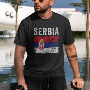 Serbia Flag Distressed - Serbian Flag T-Shirt
