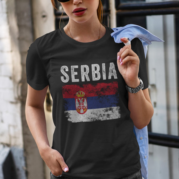 Serbia Flag Distressed - Serbian Flag T-Shirt