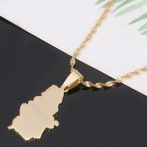 Serbia Map Necklace